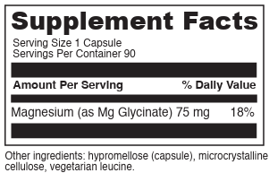 Magnesium Glycinate (90 Capsules) - a vital mineral that helps relax, sleep better and bone strength.