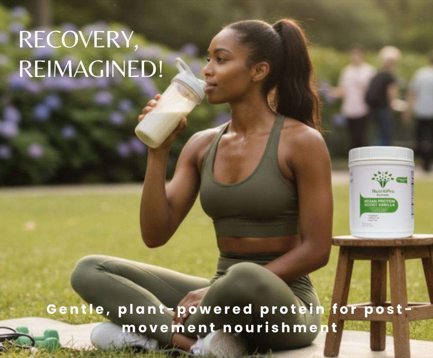 Vegan Protein Boost Vanilla (15 Servings) - great-tasting blend with probiotic, a well-rounded choice plant-based protein support.