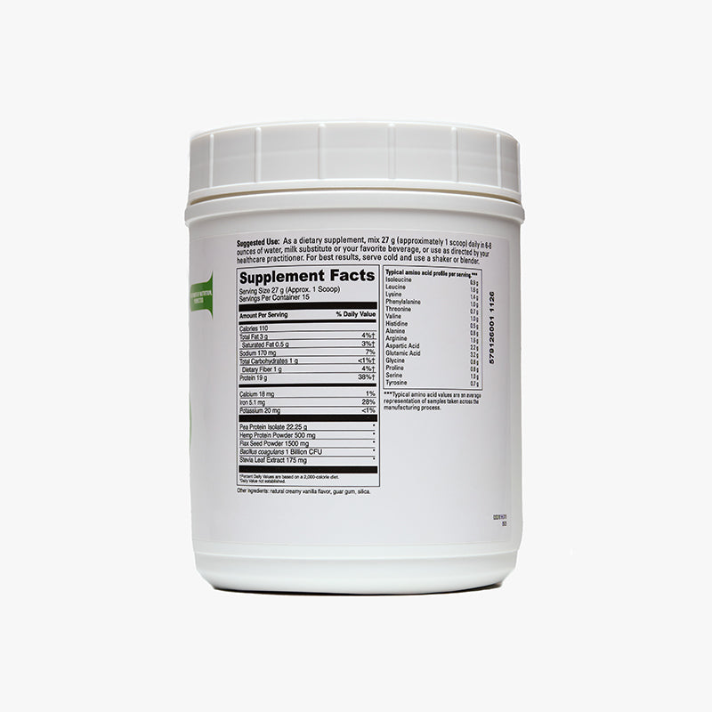 Vegan Protein Boost Vanilla (15 Servings) - great-tasting blend with probiotic, a well-rounded choice plant-based protein support.